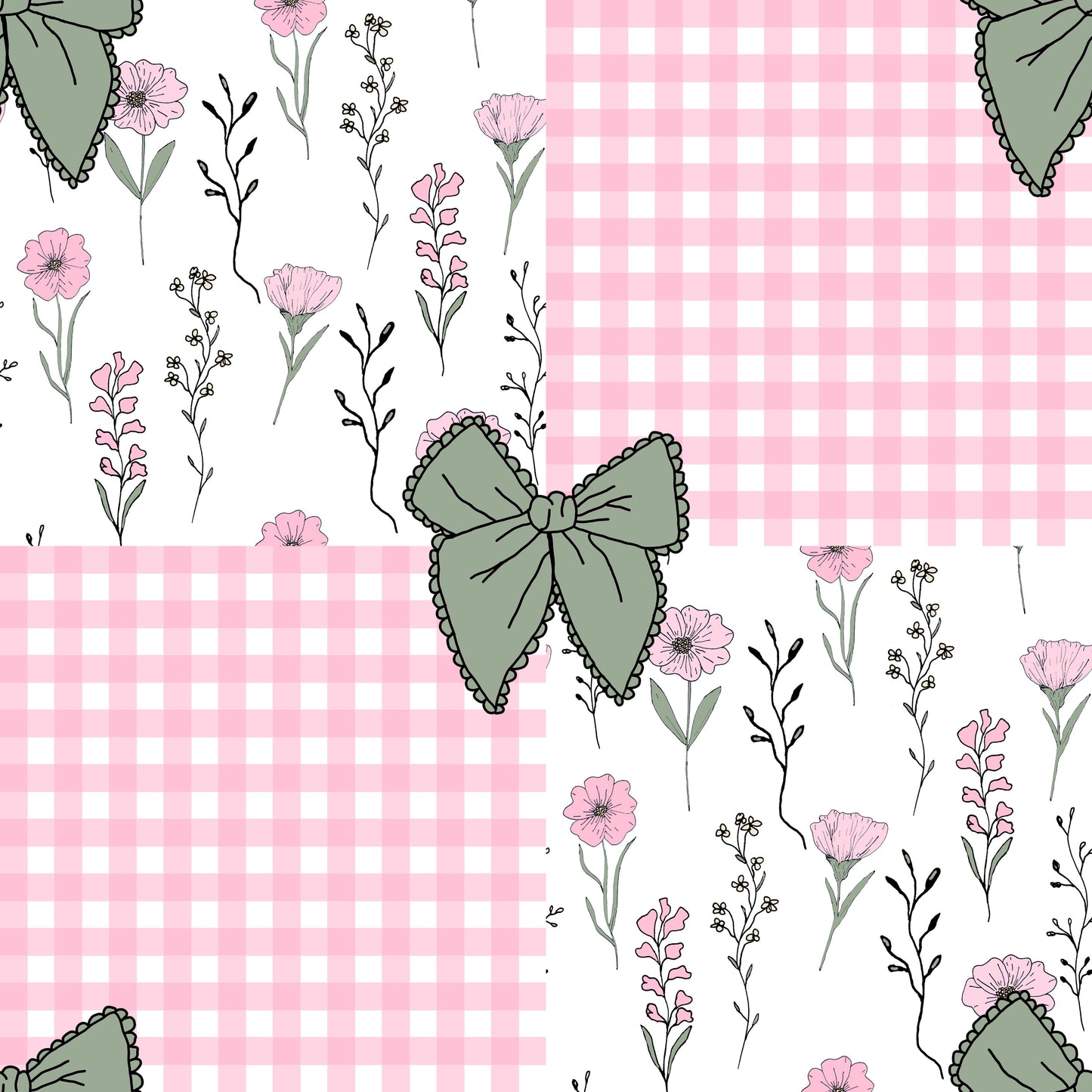 Sage & Petals Gingham Zippy