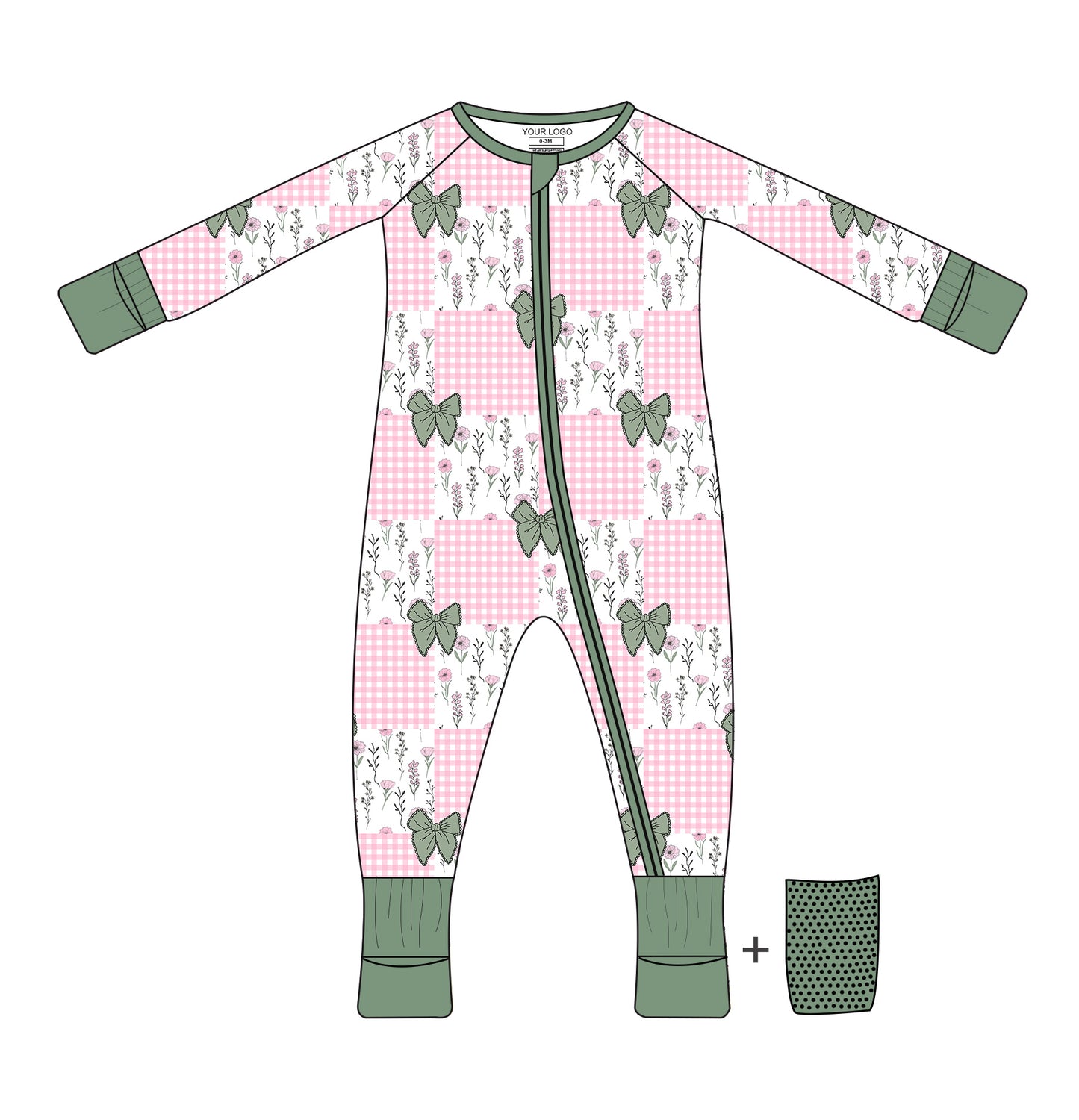 Sage & Petals Gingham Zippy