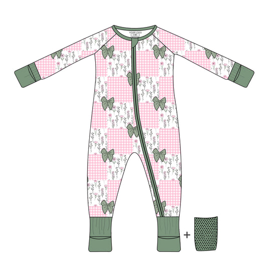 Sage & Petals Gingham Zippy